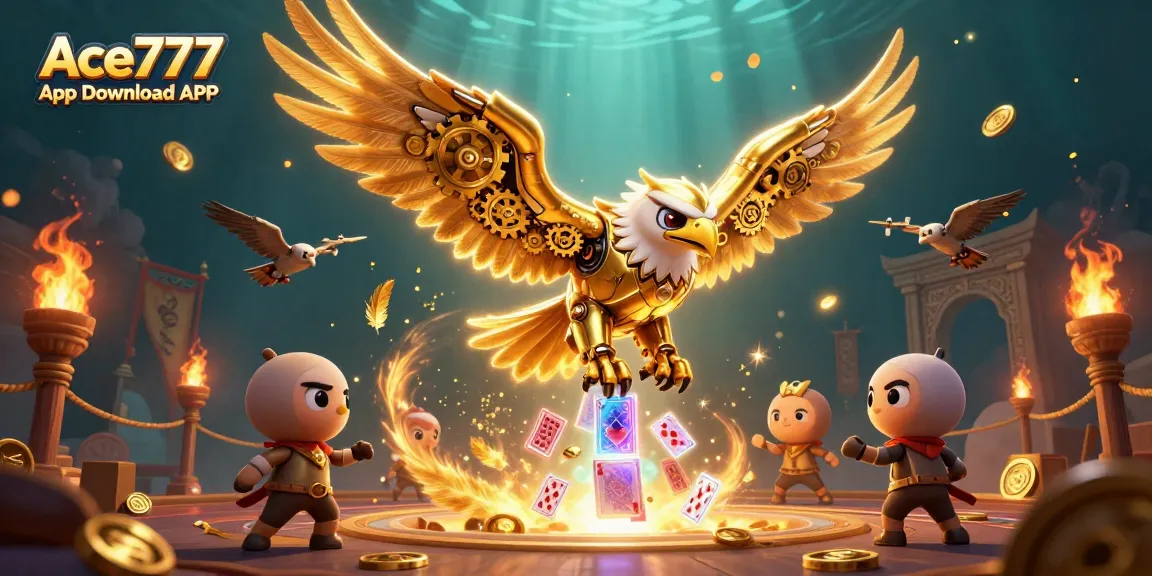 Experience the excitement of Ace777 App Download APK as the golden eagle navigates a vibrant casino realm.