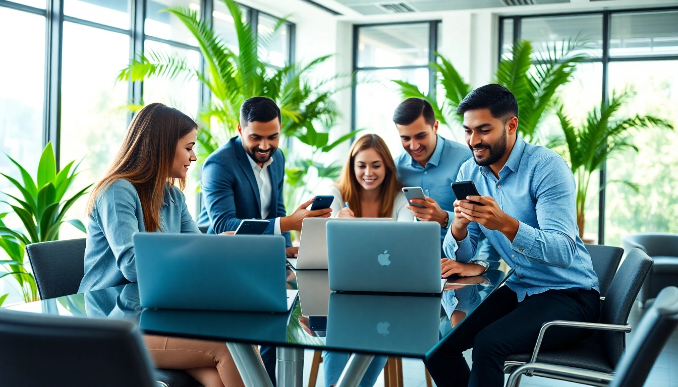 Engaging workspace showcasing business telephone plans through collaboration and technology.