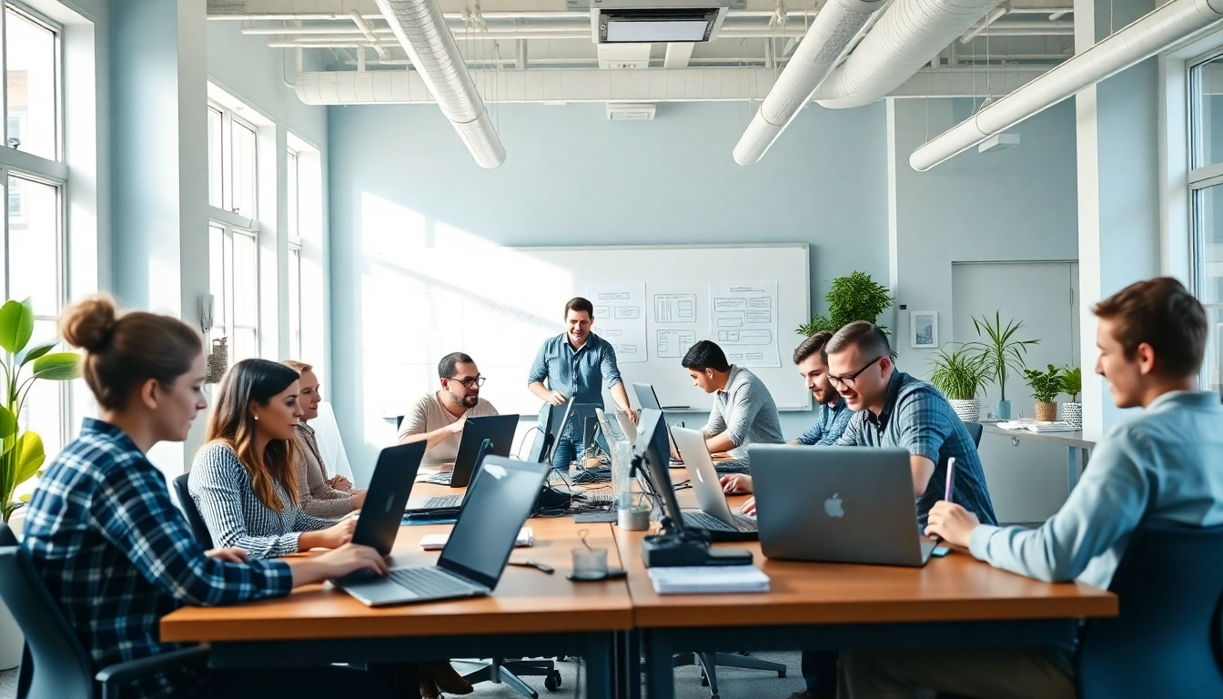 Team brainstorming in a Shopify development agency showcasing collaborative creativity and innovation.