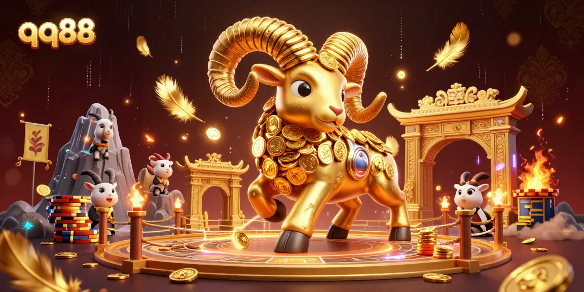 Engage with qq88 casino excitement featuring gold ram and vibrant gaming elements.