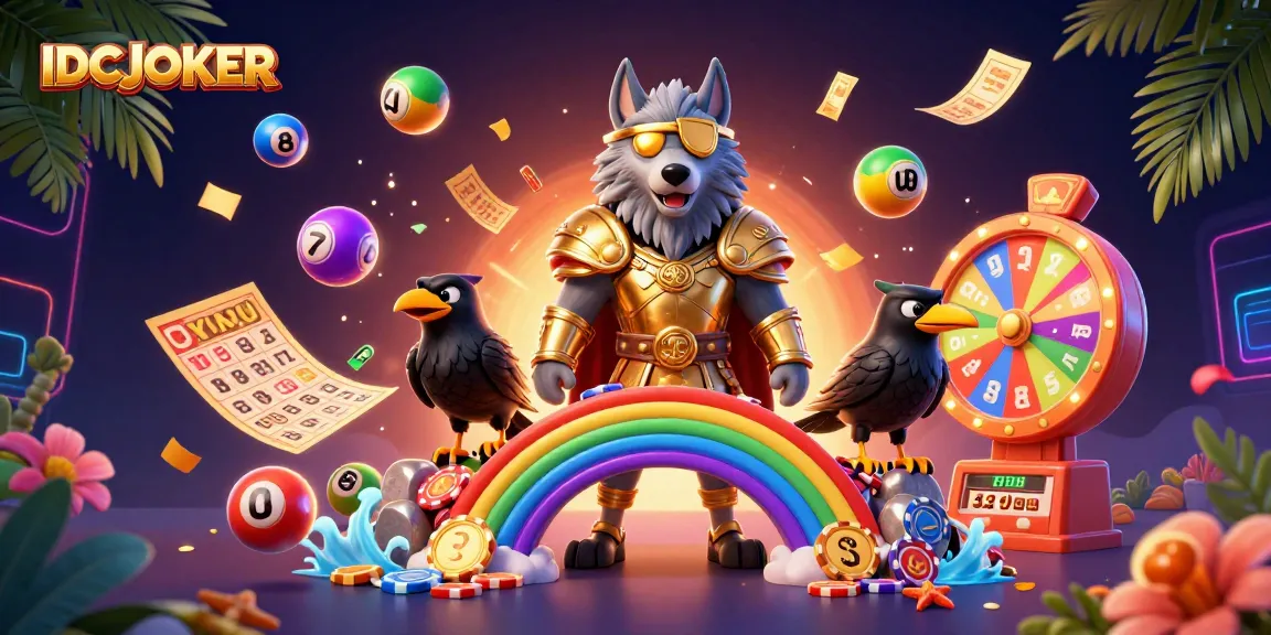 IDCJOKER offers a vibrant gaming experience with colorful lottery elements and mythological characters.
