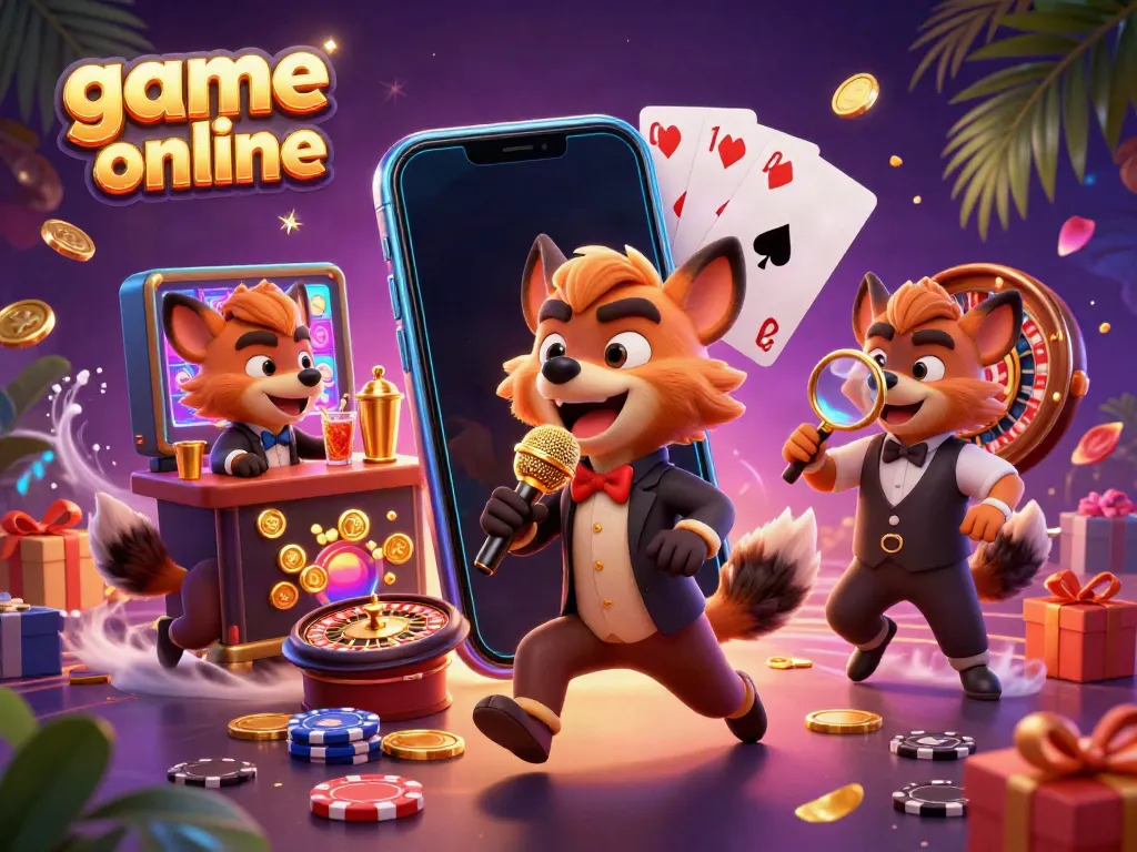 Experience vibrant game online excitement as hyenas run a comedy casino, mixing drinks and checking IDs amidst slot games and gold coins.