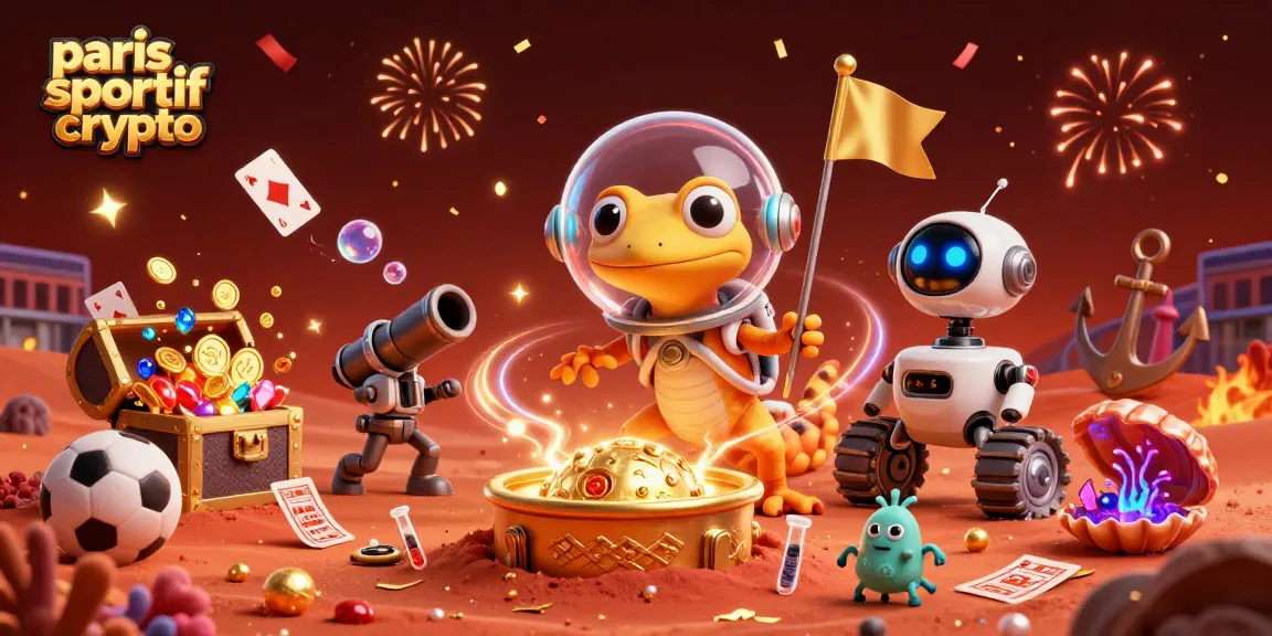 Placer des paris sportif crypto en découvrant un casino doré sur Mars avec un gecko martien et un rover.