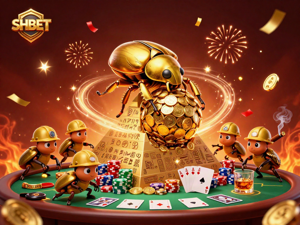 Experience the vibrant excitement of SHBET in an ultra-detailed casino illustration.