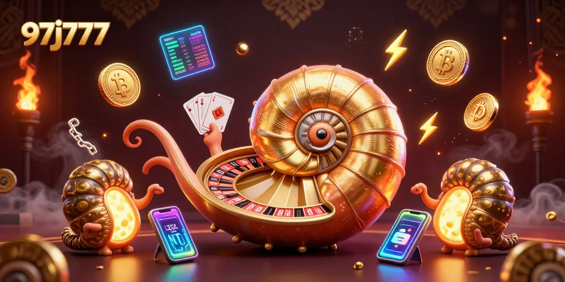 Engage with 97j777’s captivating 3D casino illustration showcasing vibrant gaming elements.