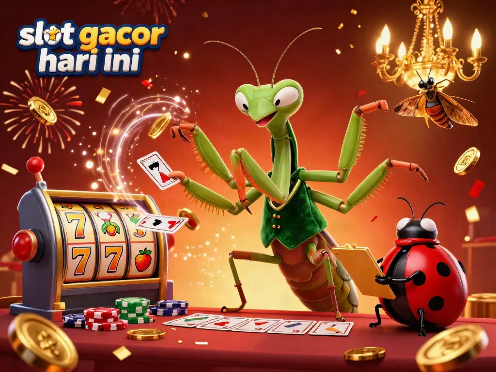 Gambarkan momen bermain slot gacor hari ini dengan makhluk 3D lucu dan elemen kasino yang menawan.