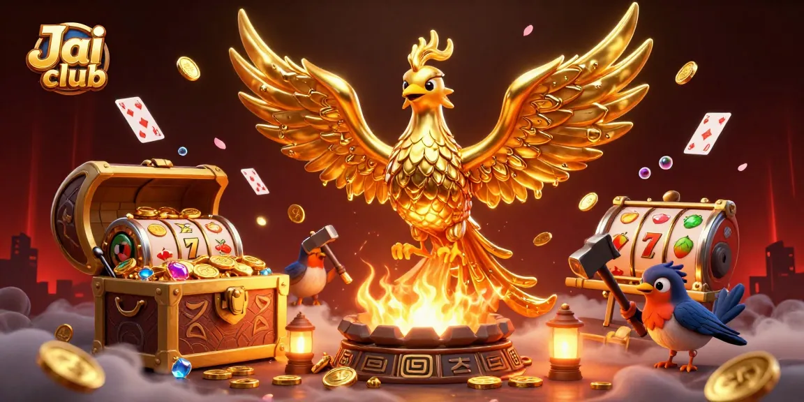 Experience fast-paced gameplay at Jai Club featuring a molten phoenix and gold treasures.