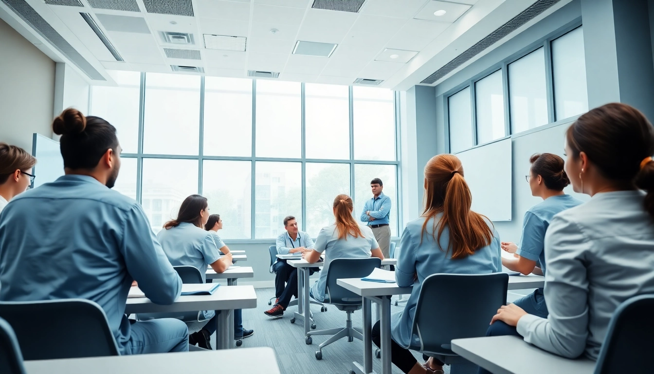 Students participating in an in person Nclex review in Houston classroom setting.