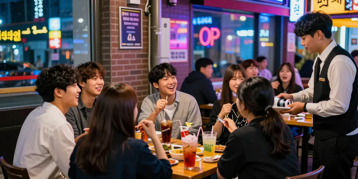 창원 상남동OP의 즐거운 밤문화 속에서 친구들과 함께하는 모습