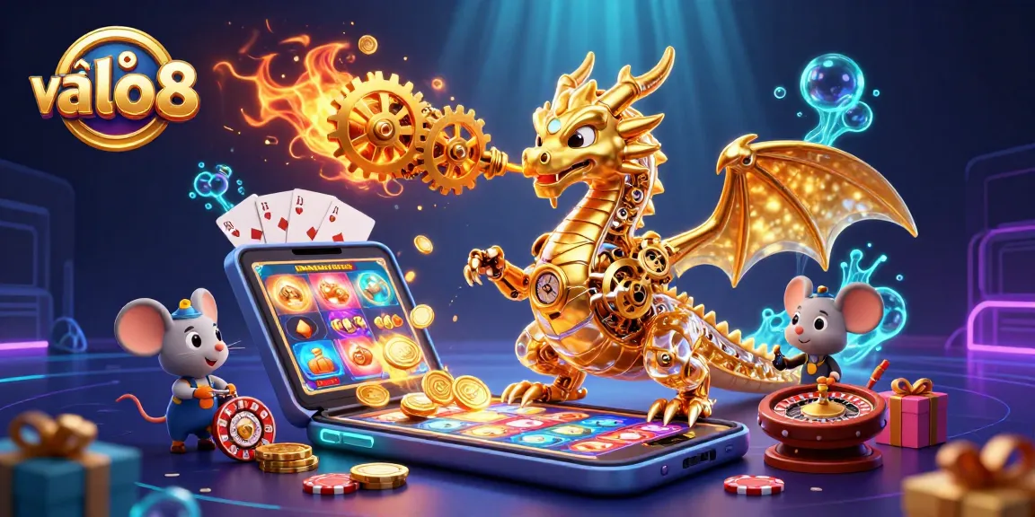 Experience the excitement of gaming with về alo8 featuring an intricately designed golden dragon and vibrant casino elements.