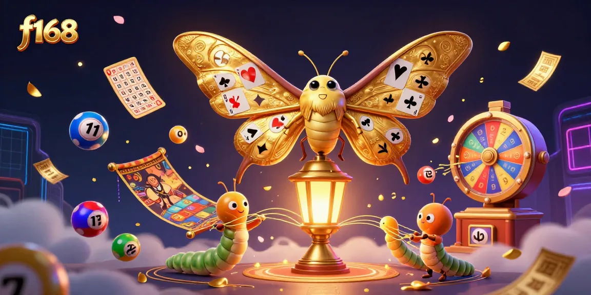 Experience thrilling games at f168 with vibrant 3D illustrations of casino elements and excitement.