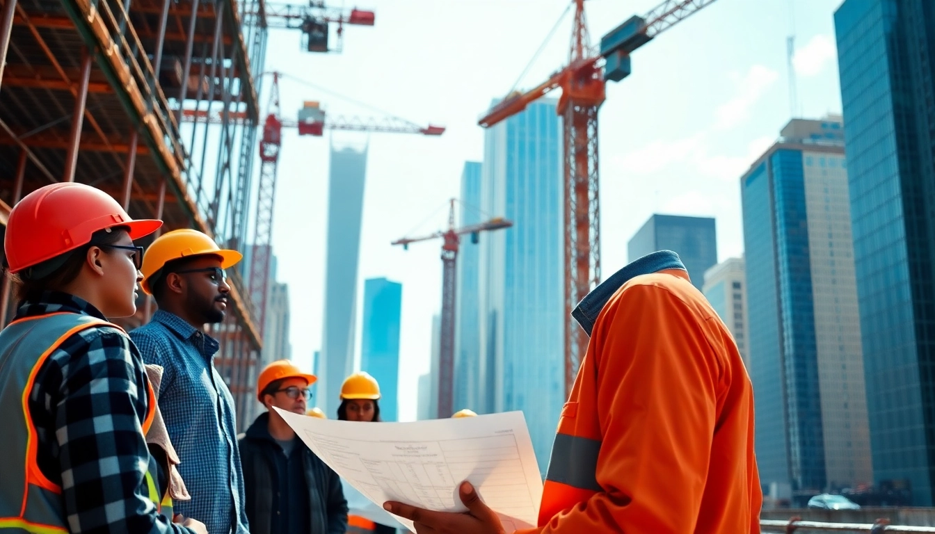 New York Construction Manager leading a project at a construction site in Manhattan.
