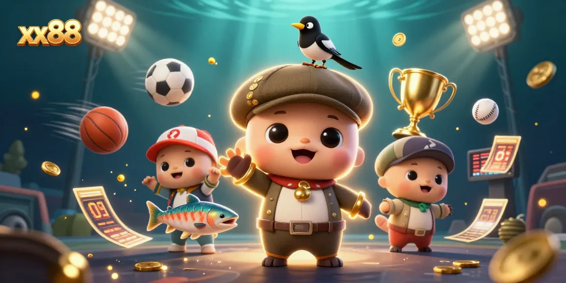 xx88 wins thrilling bets with playful Nessie and gold coins in action-packed scene.