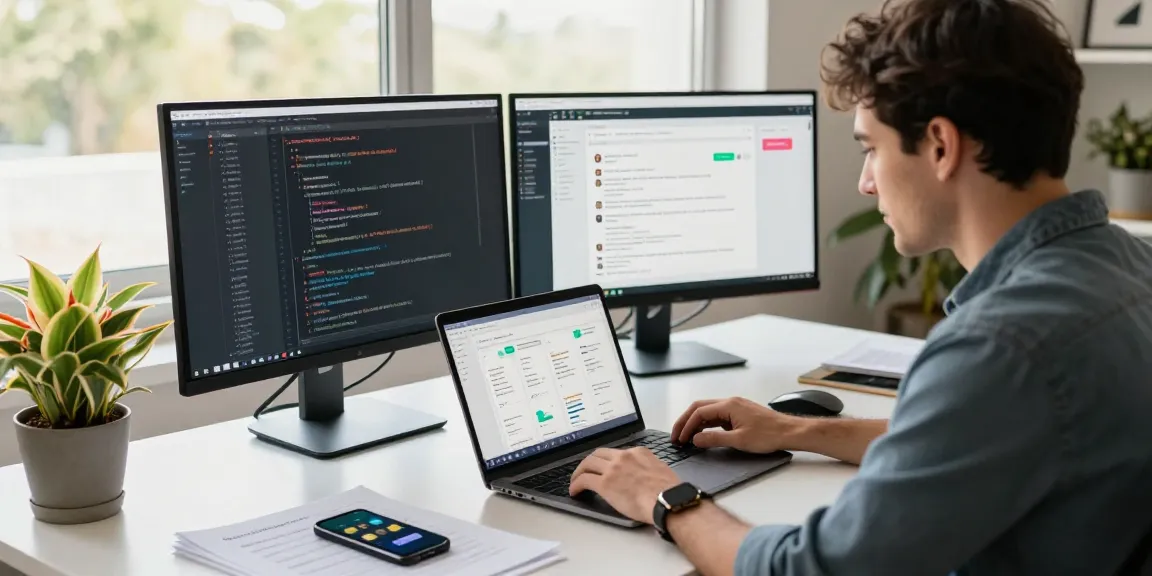 Focused professional analyzing app metrics to buy app install efficiently.