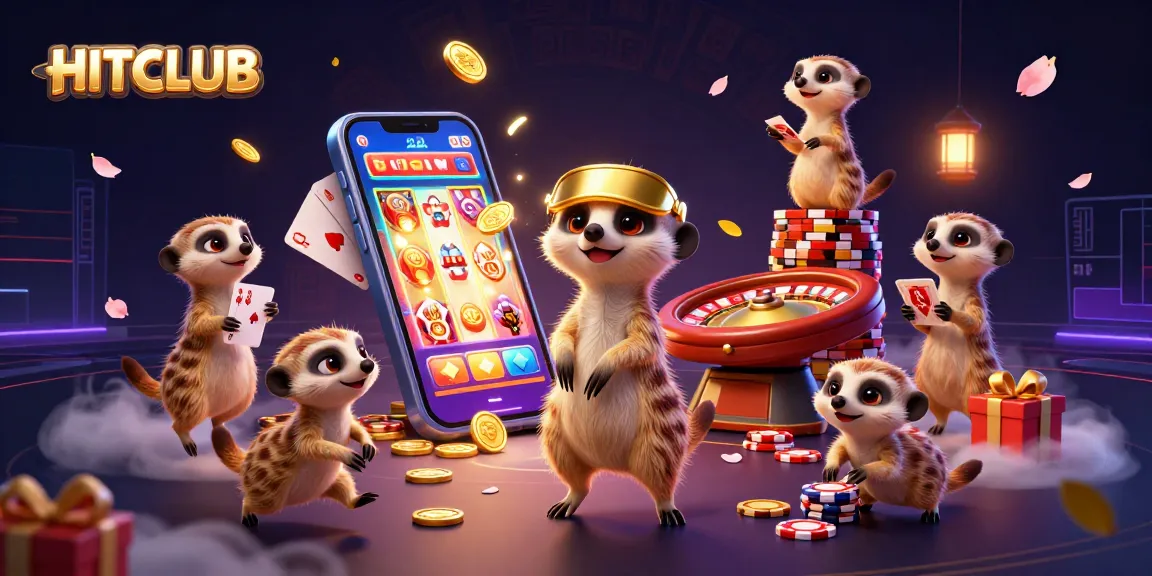 Experience the HITCLUB casino with playful meerkats in an exciting 3D animated scene full of action.