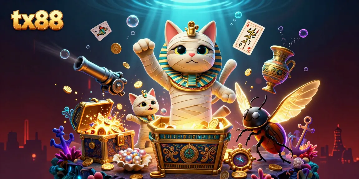 Experience thrilling gaming with tx88 in this vibrant 3D casino scene featuring dynamic characters and elements.