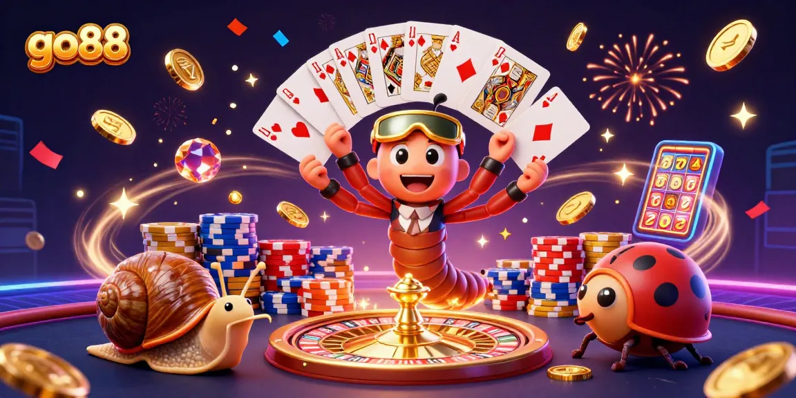 Experience excitement with go88 as a millipede dealer showcases cards in a vibrant casino setting.