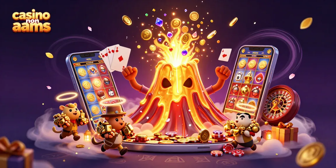 Immagine di un vulcano dorato che erutta monete nel contesto di casino non aams.