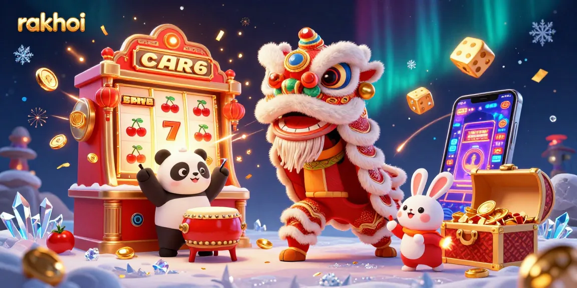 Experience the thrill of rakhoi with explosive jackpots and vibrant gaming atmosphere in this captivating illustration.