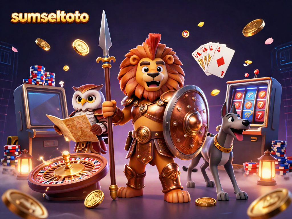 Experience premium gaming with sumseltoto, as epic characters and dazzling casino elements come alive in a vibrant 3D scene.