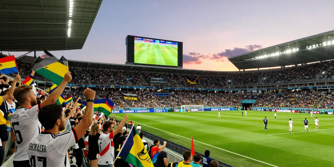 TheFappening excitement during the Germany vs Curaçao football match, showcasing fans and player action in a vibrant stadium.