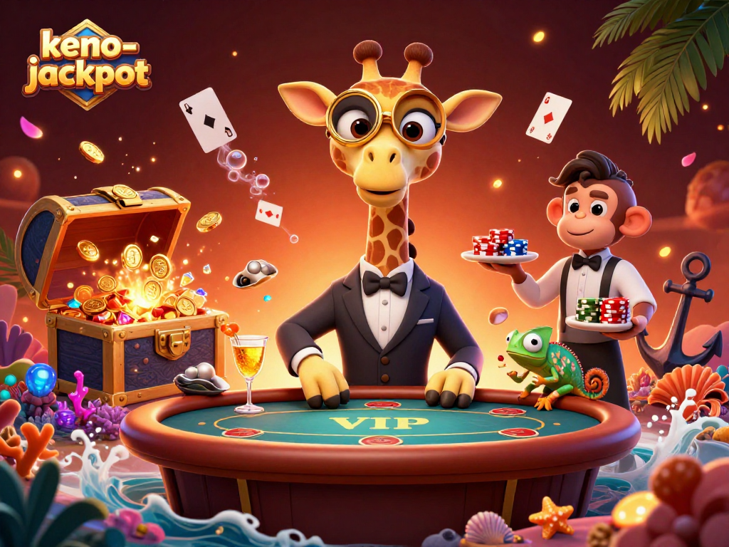 Maximize your odds with the exciting keno-jackpot game, featuring vibrant characters and treasures.