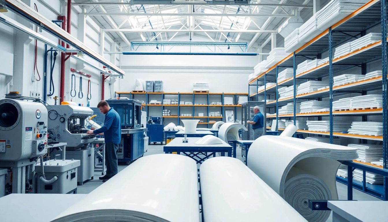 GRP Manufacturer's workshop displaying advanced fiberglass production with skilled workers.