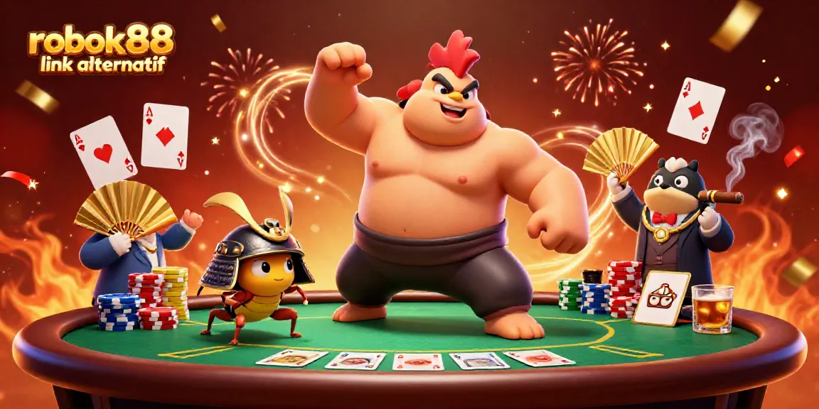 Ilustrasi kasino 3D oleh rokok88 link alternatif, sumo dan samurai, poker, dan chip