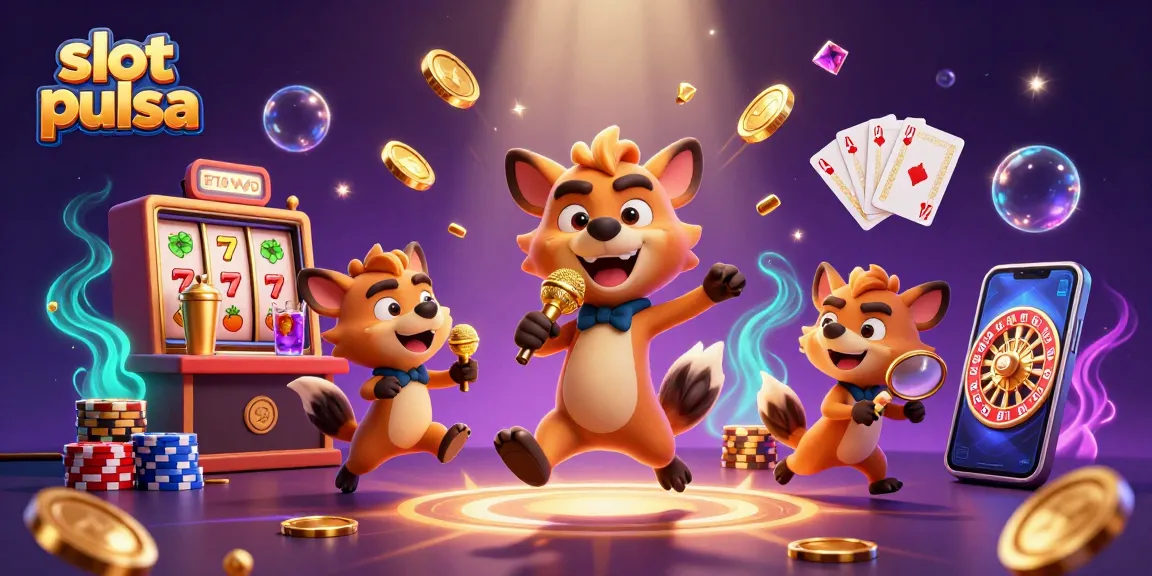 Engage with slot pulsa experiences with lively hyenas in a vibrant casino scene.