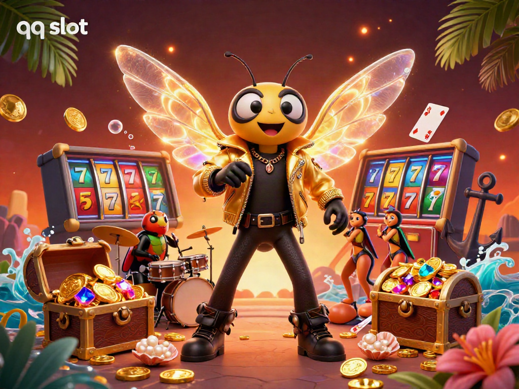 Experience fascinating qq slot action with a buzzing rock star cicada, a drummer, and colorfully exploding treasures.