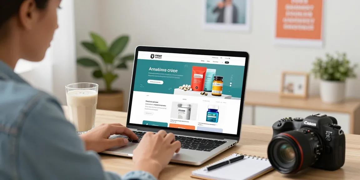 Buy amphetamine Ireland: Engaged user browsing high-quality amphetamines online in a modern home office setup.