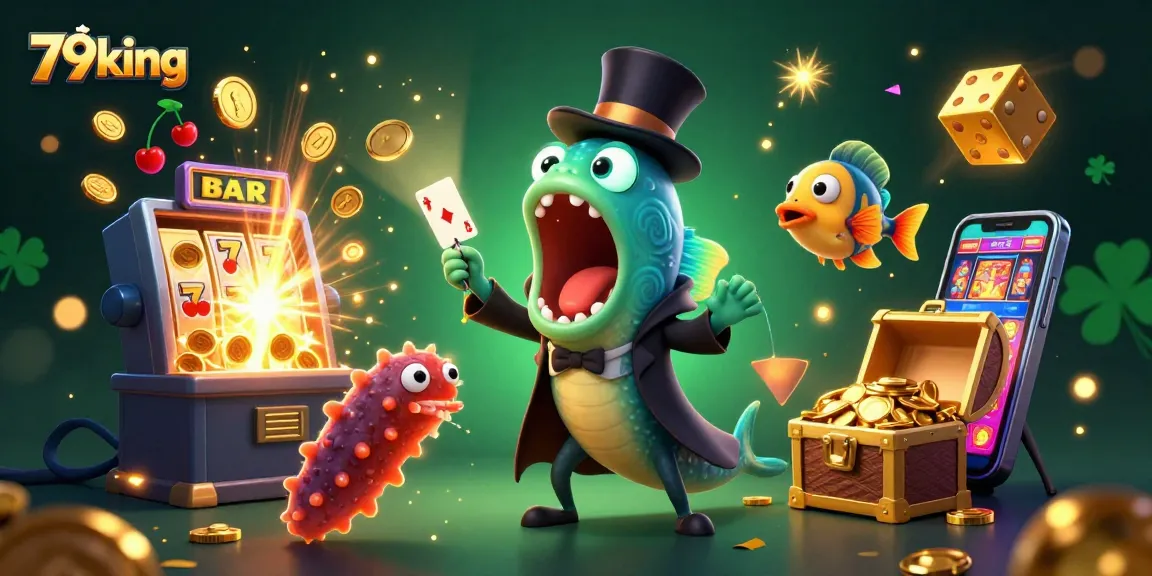 Experience thrilling gameplay with 79king as a deep-sea eel performs magical card tricks in a vibrant casino