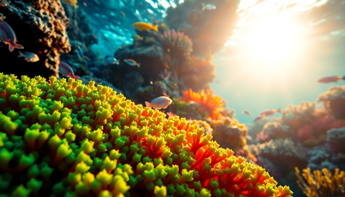 Explore astaxanthin benefits for brain illustrated through vibrant spirulina algae surrounded by marine life.