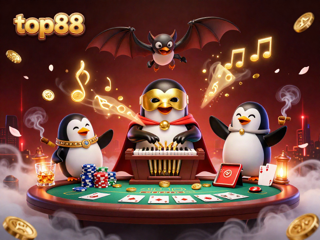 Experience thrilling gameplay at top88 with vibrant casino elements and animated character interactions.