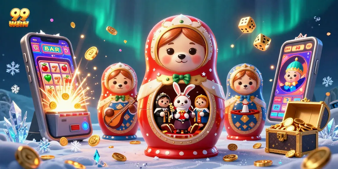 Experience the thrill of 99WIN with colorful casino elements and engaging characters.