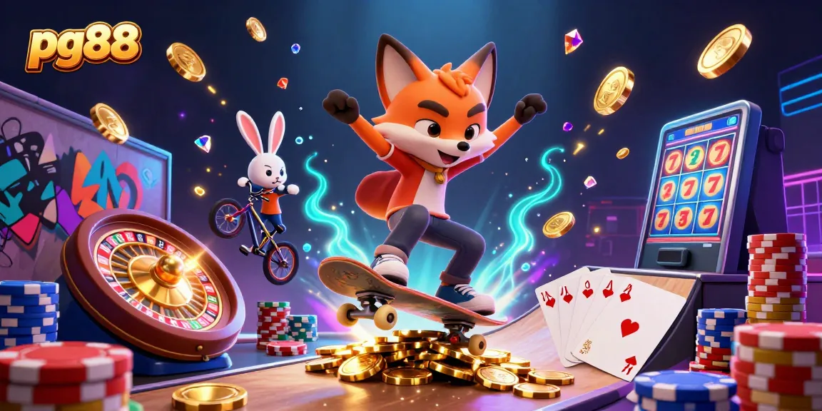 Experience thrilling gameplay at pg88 with vibrant casino characters and dynamic action.