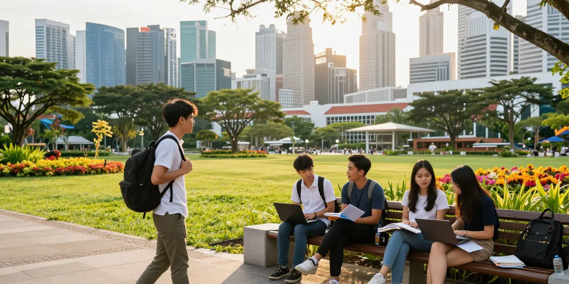 Du học Singapore: Sinh viên Việt Nam khám phá khuôn viên đại học hiện đại và xanh tươi ở Singapore.