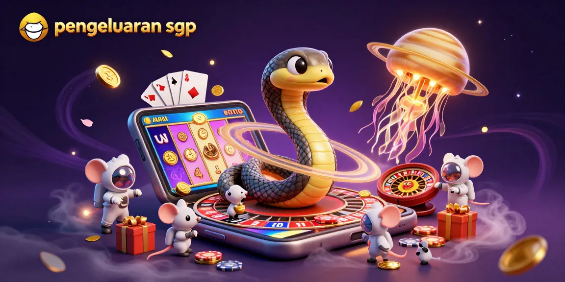 Engage with pengeluaran sgp today, visualizing cosmic casino action with astronauts and playful characters.