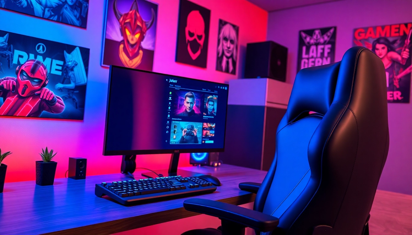 Engaging view of a jokergaming setup with a vibrant interface and dynamic lighting.