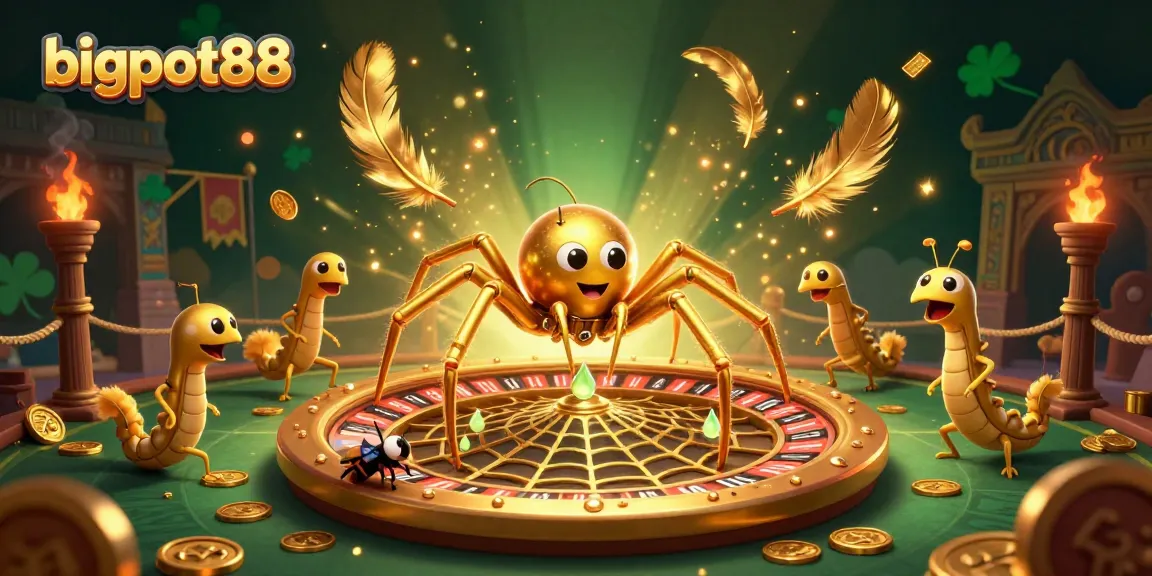 bigpot88 menampilkan arachnid emas menciptakan jaring baccarat dengan efek visual menakjubkan.