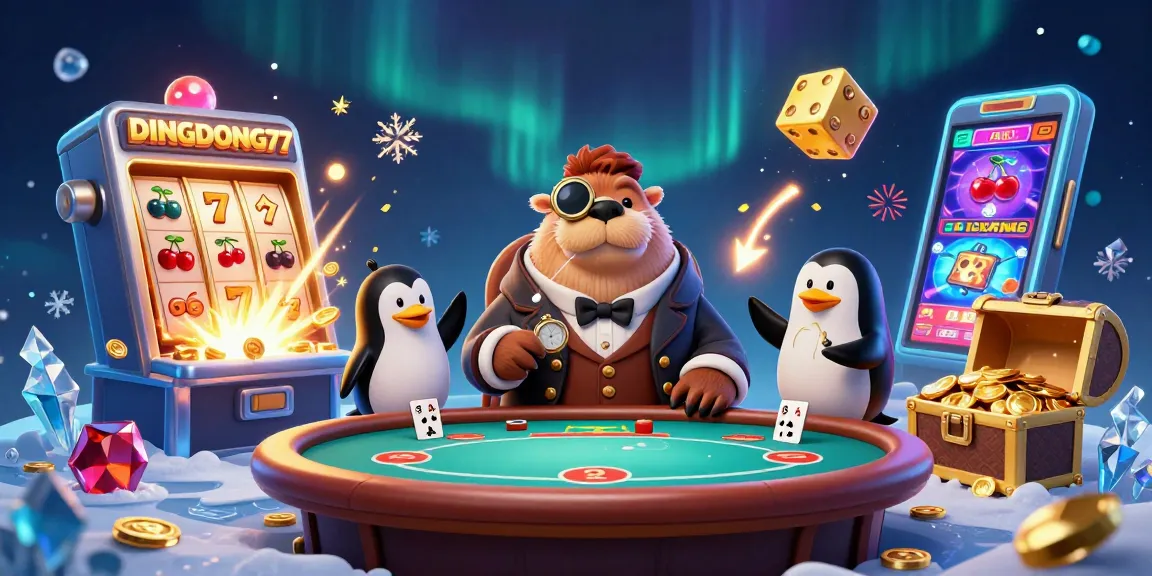 DINGDONG77 showcases a lively underwater casino scene with unique characters and rich gaming elements.