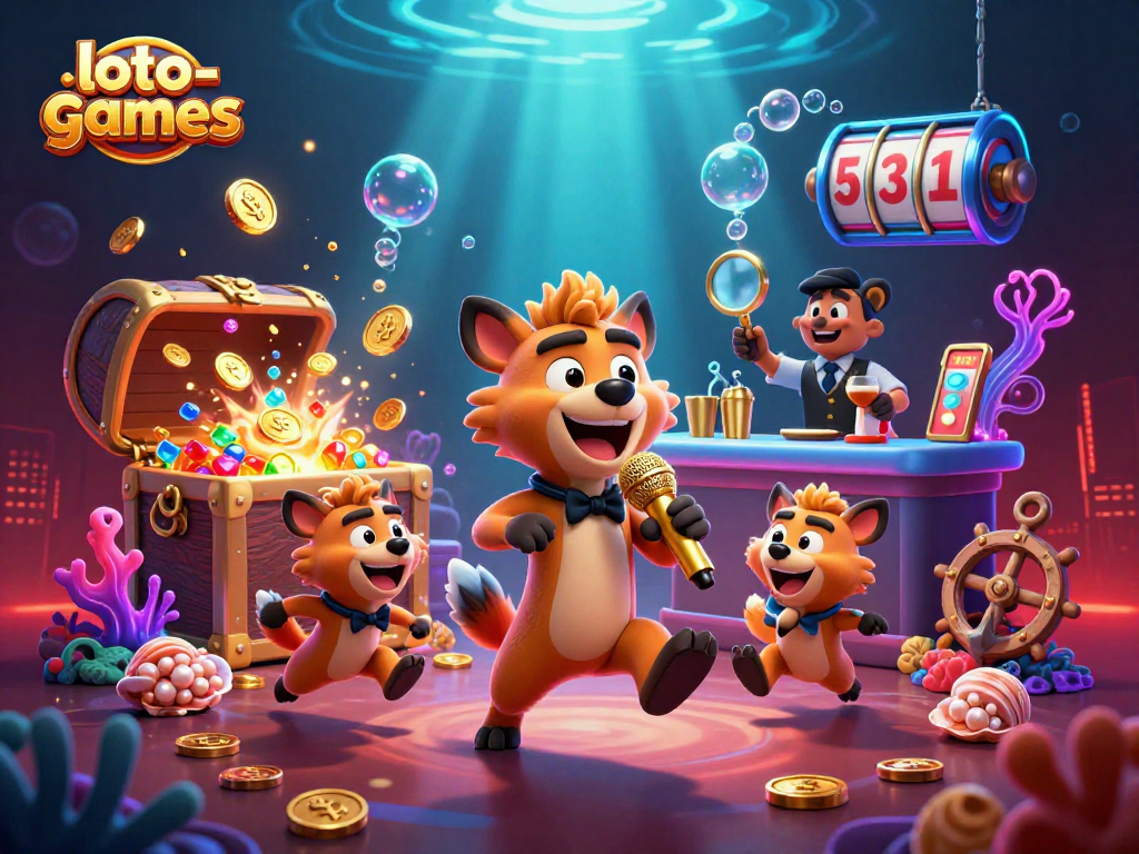 Experience the lively atmosphere of loto-games with animated hyenas in a vibrant comedy casino scene.