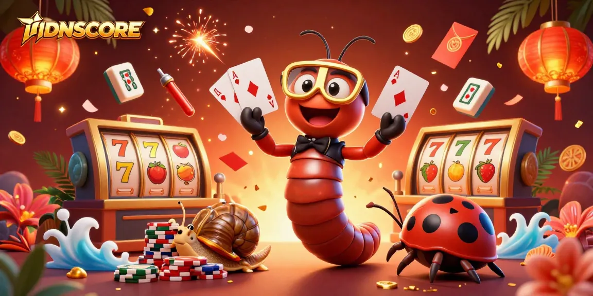 Experience the vibrant action with IDNSCORE's dynamic slot scene showcasing engaging characters and lively elements.