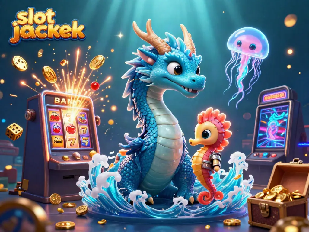 Experience the thrill of slot jackpot winnings with a dynamic underwater casino scene.