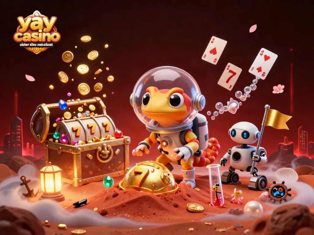 Experience the excitement of yay casino sister sites no deposit bonus with golden casino elements and a playful Martian theme.