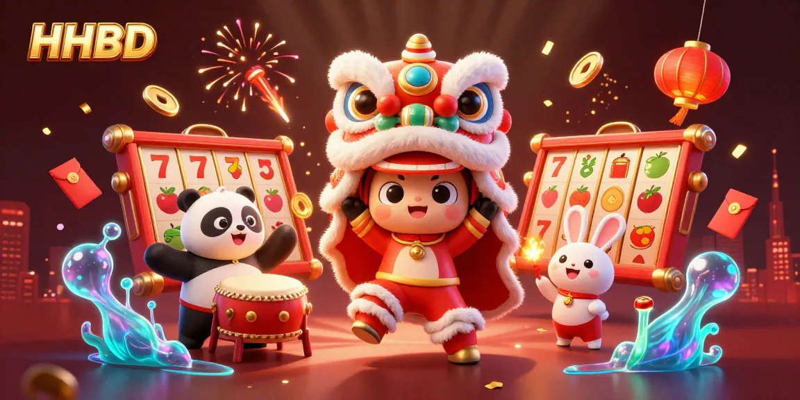Interactive HHBD scene showcasing vibrant characters and casino elements in festive celebration.