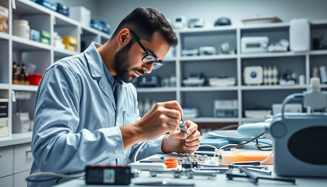Riparazione Biolife effettuata da un tecnico attento in un ambiente clinico.