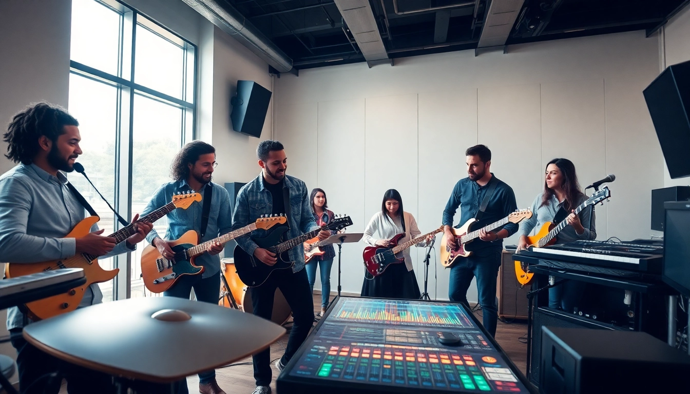 Showcase of best music promotion companies through collaborative artists in a studio.