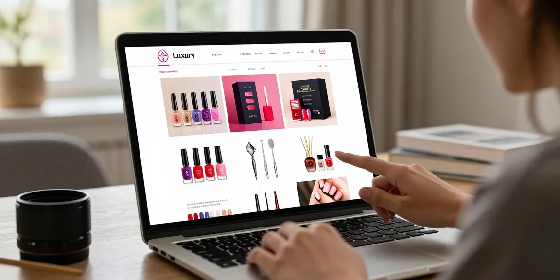 Interaksi pengguna dengan Login LUXURY12 di situs e-commerce perlengkapan kuku mewah.