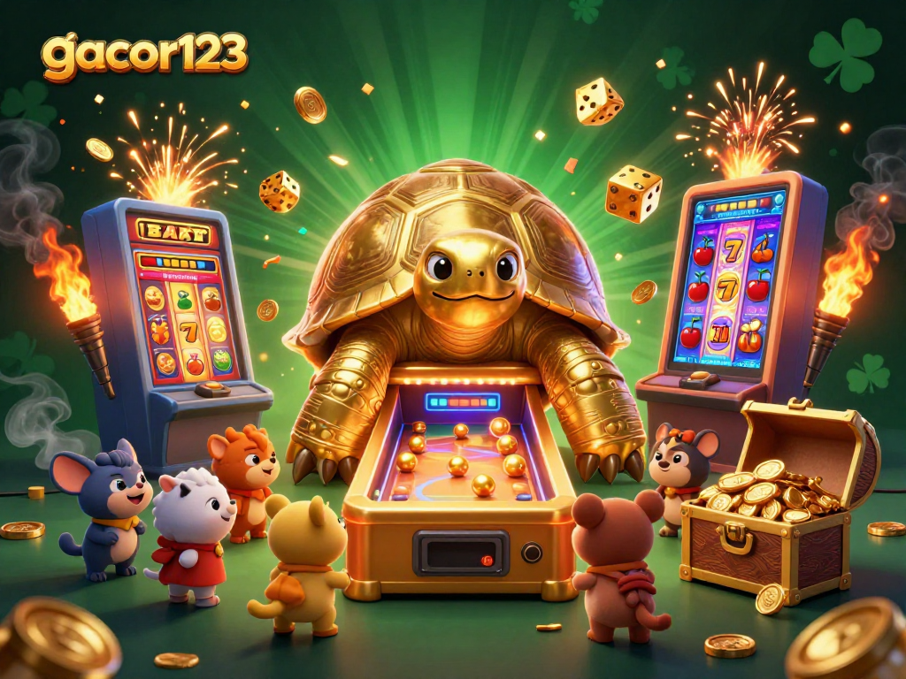 Play exciting slot games at gacor123 with vibrant animations and golden treasures.
